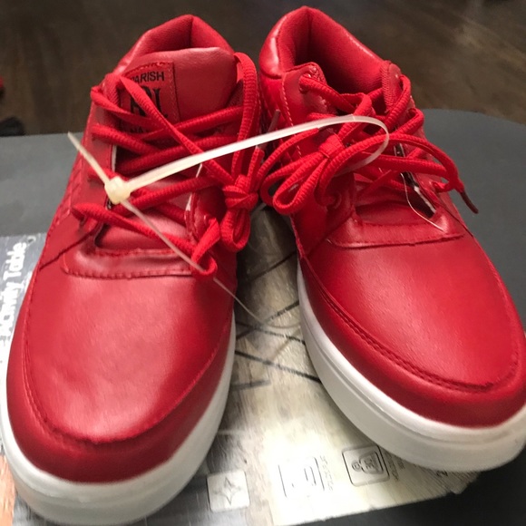 RED PARISH NATION MEN’S SNEAKERS. COMFORTABLE CASUAL WEAR. SIZE: 7.5. LIKE NEW - Picture 2 of 8
